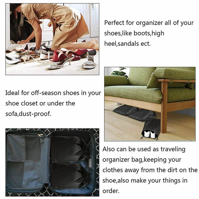 Alt view image 3 of 6 - US 12PCS Boot Shoe Toy Storage Drawstring Bag Travel Organizer Large Dust-proof
