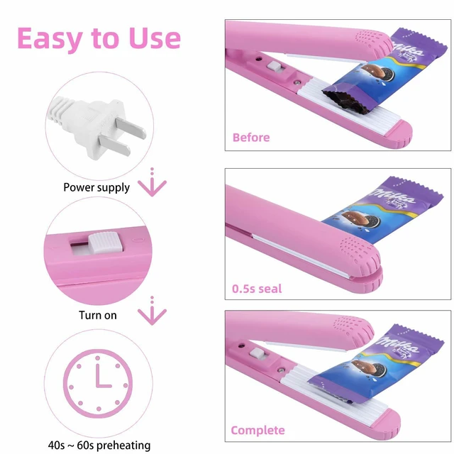 Alt view image 3 of 5 - US Mini Heat Sealing Machine Portable Impulse Food Packing Plastic Bag Sealer BD-3-a minifengkouji lvse