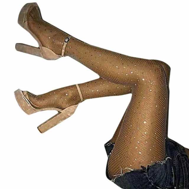 Alt view image 3 of 5 - US Sexy Fishnet Stockings Gorgeous Sparkle Rhinestone Pantyhose Slim Club Party