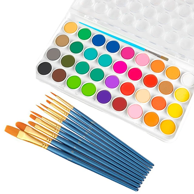Alt view image 5 of 5 - US 36 Color Fundamental Watercolor Pan Artist Set and/or 10 Paint Brushes BH-2-bshuicaishua10gezhuang hongse