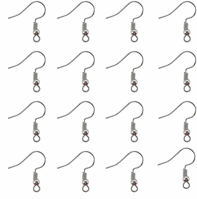 Main image of US 100 DIY JEWELRY Making Findings Earring Hook Coil Ear Wire French Hook BH-2-cdaizhuergou100gezhuang yinse