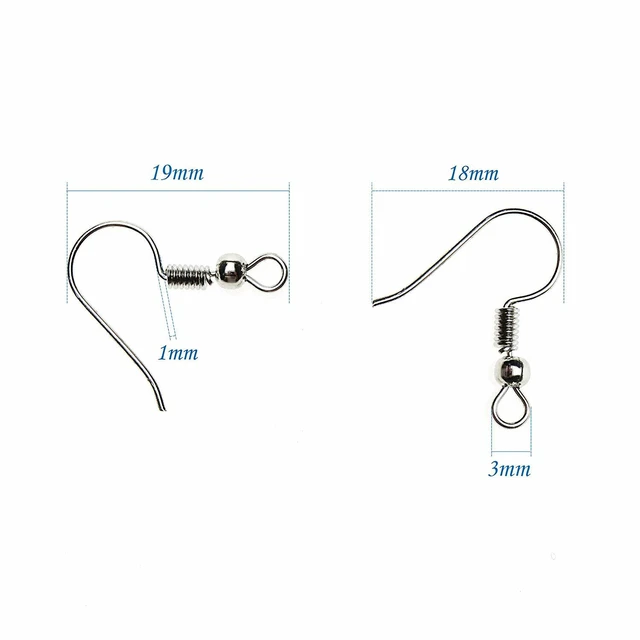 Alt view image 6 of 6 - US 100 DIY JEWELRY Making Findings Earring Hook Coil Ear Wire French Hook BH-2-cdaizhuergou100gezhuang yinse