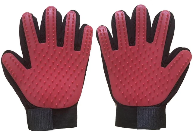 Main image of 1 Pair Pet Dog Cat Deshedding Brush Grooming Glove Massage Hair Fur Removal US