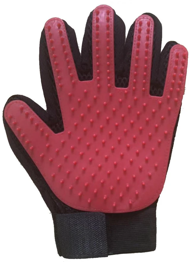 Alt view image 3 of 4 - 1 Pair Pet Dog Cat Deshedding Brush Grooming Glove Massage Hair Fur Removal US