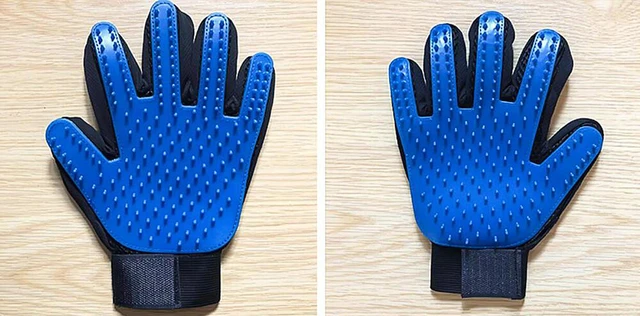 Main image of 1 Pair Pet Dog Cat Deshedding Brush Grooming Glove Massage Hair Fur Removal US BH-3-bshumaoshoutao 1dui lanse