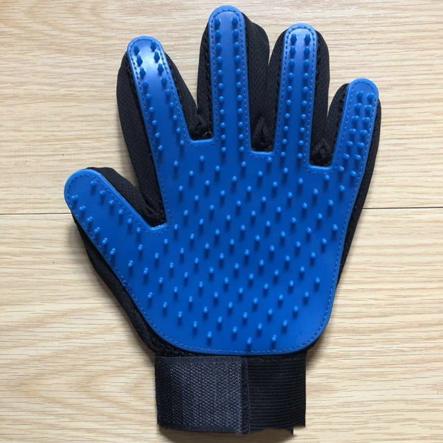 Alt view image 3 of 5 - 1 Pair Pet Dog Cat Deshedding Brush Grooming Glove Massage Hair Fur Removal US BH-3-bshumaoshoutao 1dui lanse