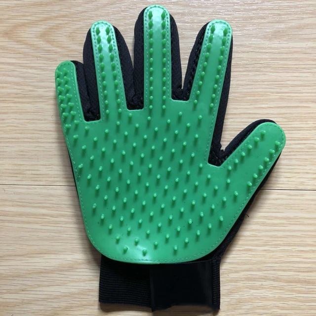 Alt view image 2 of 4 - 1 Pair Pet Dog Cat Deshedding Brush Grooming Glove Massage Hair Fur Removal US BH-3-bshumaoshoutao 1dui lvse