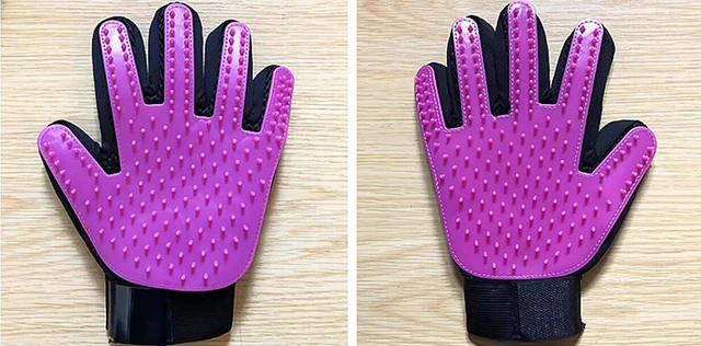 Main image of 1 Pair Pet Dog Cat Deshedding Brush Grooming Glove Massage Hair Fur Removal US BH-3-bshumaoshoutao 1dui zise