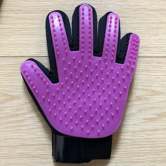 Alt view image 3 of 5 - 1 Pair Pet Dog Cat Deshedding Brush Grooming Glove Massage Hair Fur Removal US BH-3-bshumaoshoutao 1dui zise