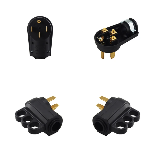 Alt view image 2 of 3 - US 50 Amp RV Plug Replacement Male Plug End Camper Power Adapter 50A