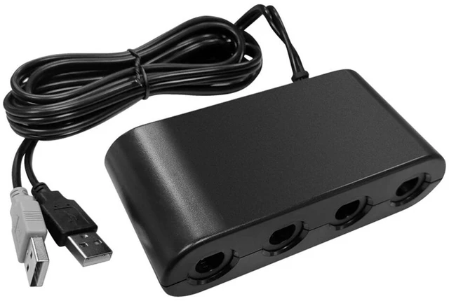 Main image of US GameCube Controller Adapter 4 Port For Nintendo Switch Wii U PC USB NEW TURBO