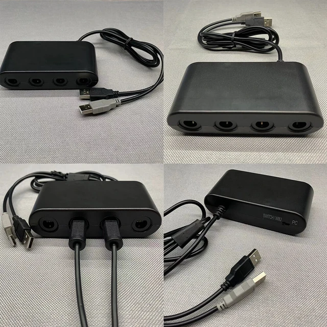 Alt view image 2 of 4 - US GameCube Controller Adapter 4 Port For Nintendo Switch Wii U PC USB NEW TURBO