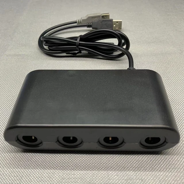 Alt view image 4 of 4 - US GameCube Controller Adapter 4 Port For Nintendo Switch Wii U PC USB NEW TURBO