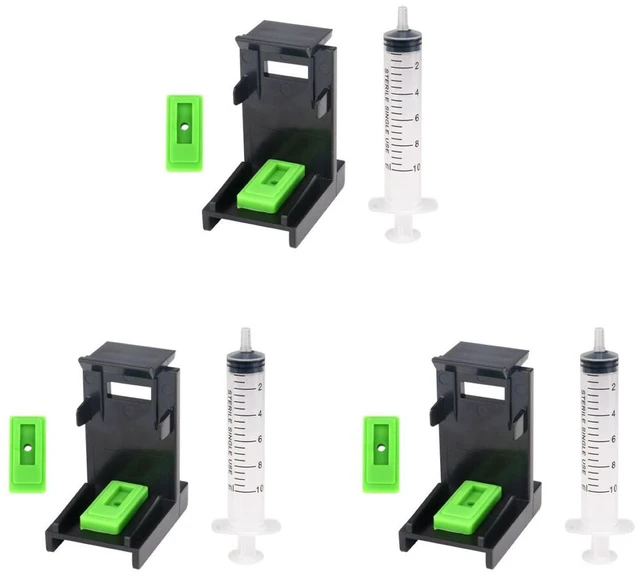 Main image of US 3 Sets Ink Cartridge Suction Priming Clip for HP 60 61 62 63 64 65 67 67XL