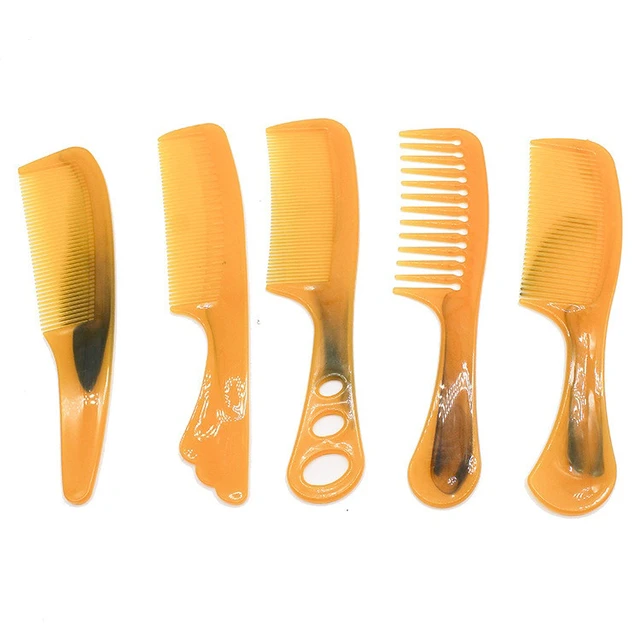 Alt view image 2 of 7 - 3~5 Pack Massage Tendon Comb Natural Amber Ox Horn Portable Hair Beard US Seller