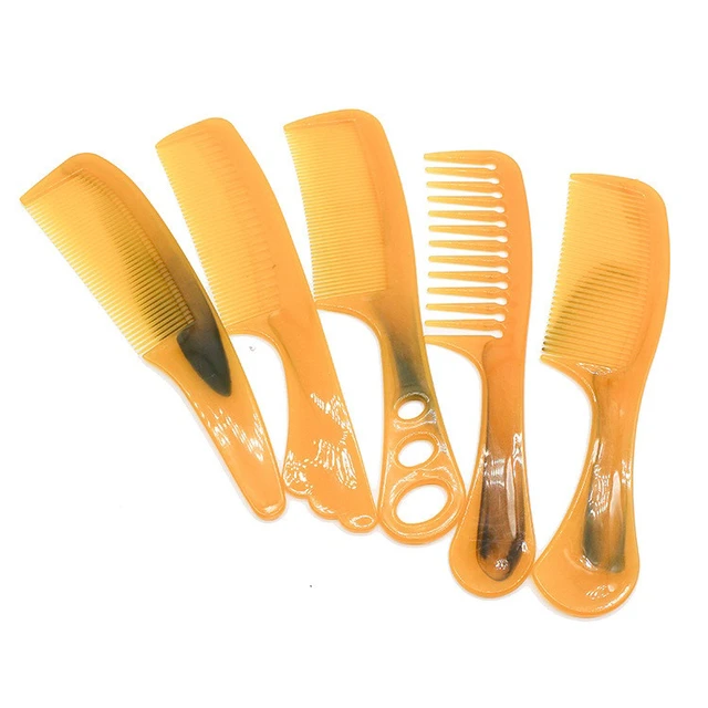 Alt view image 4 of 7 - 3~5 Pack Massage Tendon Comb Natural Amber Ox Horn Portable Hair Beard US Seller