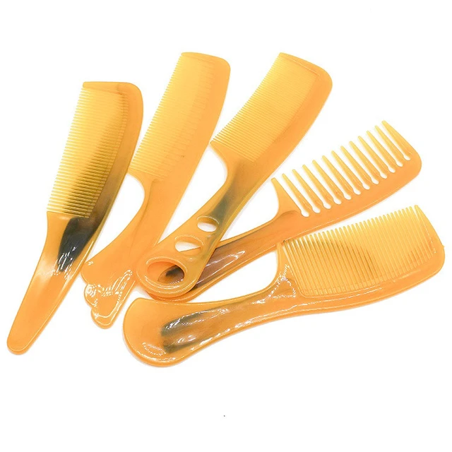 Alt view image 3 of 7 - 3~5 Pack Massage Tendon Comb Natural Amber Ox Horn Portable Hair Beard US Seller