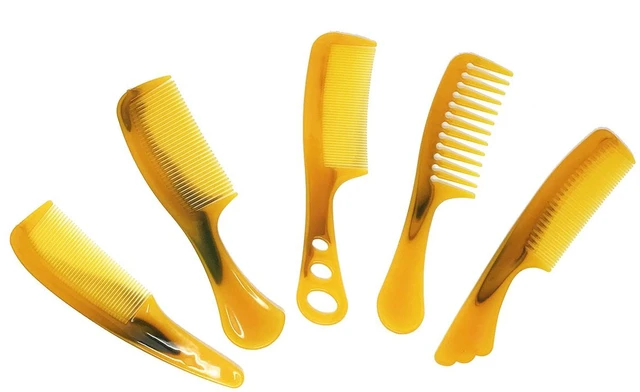 Main image of 3~5 Pack Massage Tendon Comb Natural Amber Ox Horn Portable Hair Beard US Seller