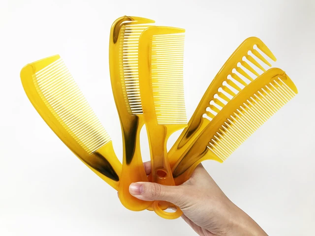 Alt view image 7 of 7 - 3~5 Pack Massage Tendon Comb Natural Amber Ox Horn Portable Hair Beard US Seller