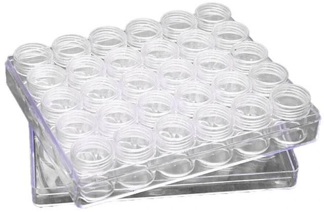 Main image of US 30 Pack Clear Bead Containers Storage Box Jars Transparent Bottles w/Box