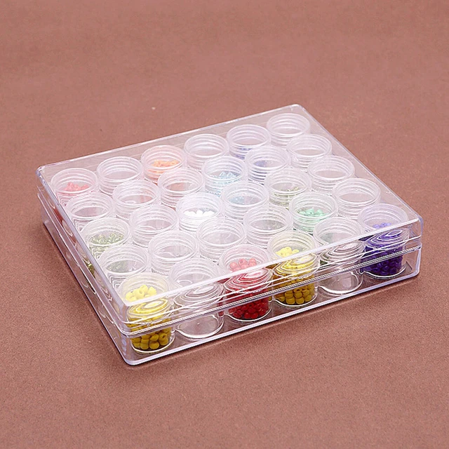 Alt view image 2 of 3 - US 30 Pack Clear Bead Containers Storage Box Jars Transparent Bottles w/Box