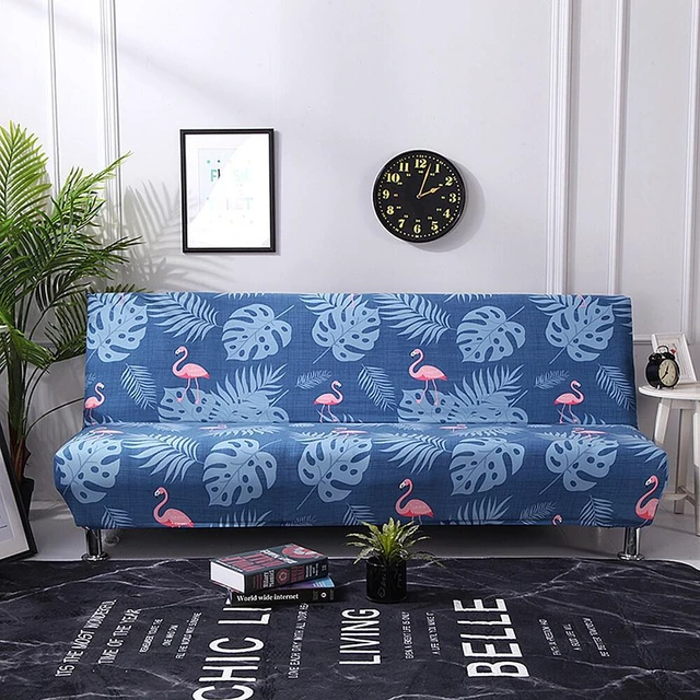 Alt view image 2 of 5 - Futon Slipcover Armless Sofa Cover Stretch Sofa Bed Slipcover Protector Elastic BM-4-a shafachuangzhao lanhuolieniao