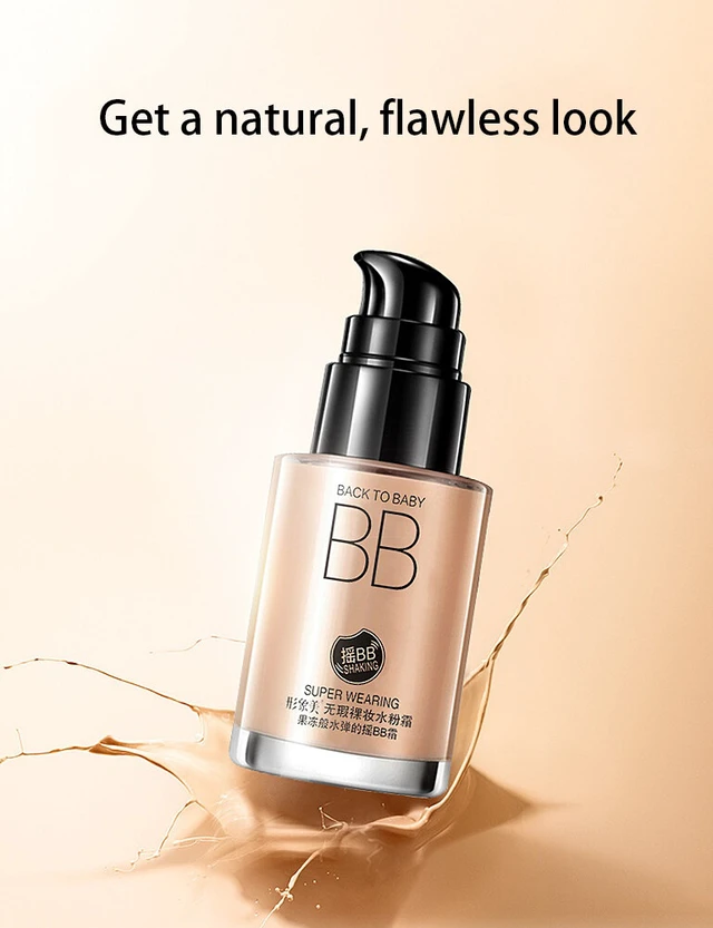 Alt view image 4 of 7 - US Liquid Foundation Waterproof Cosmetics Concealer BB Cream Natural Looking BN-1-a BBshuang ziranse 1ge