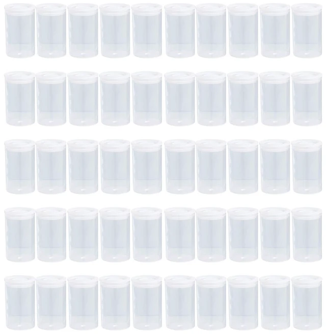 Main image of US 50 Pack Clear Film Canisters with Caps for 35mm Storage Small Accessories