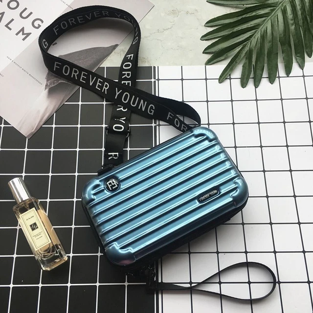 Main image of US Women Suitcase Box Shape Crossbody Shoulder Bag Letter Band Travel Carrying