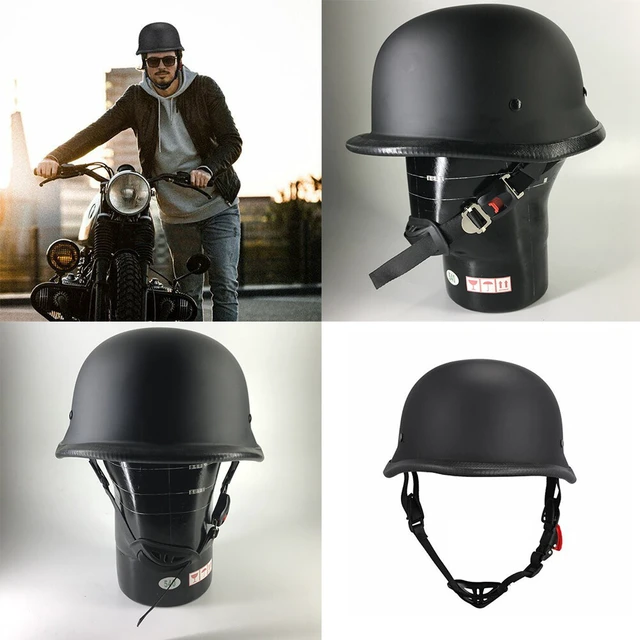 Alt view image 2 of 3 - US German Style Novelty Shorty Helmet Motorcycle Half Helmet S/M/L Half Cap
