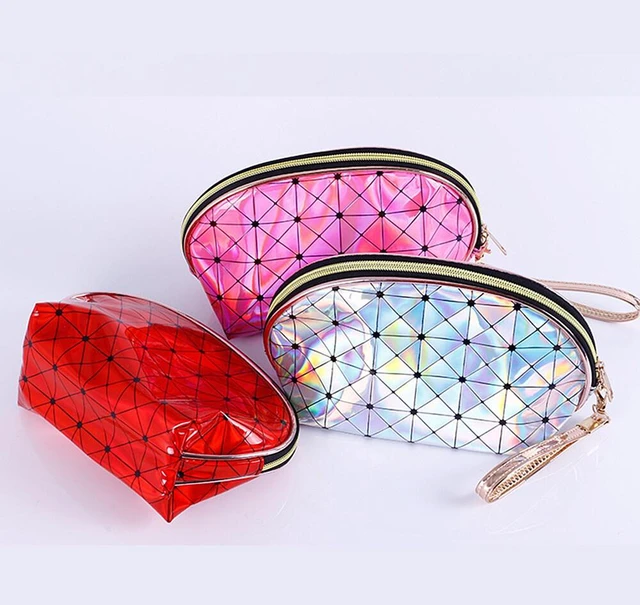 Alt view image 5 of 5 - US Holographic Portable Travel Cosmetic Makeup Bag PU Handy Toiletry Waterproof