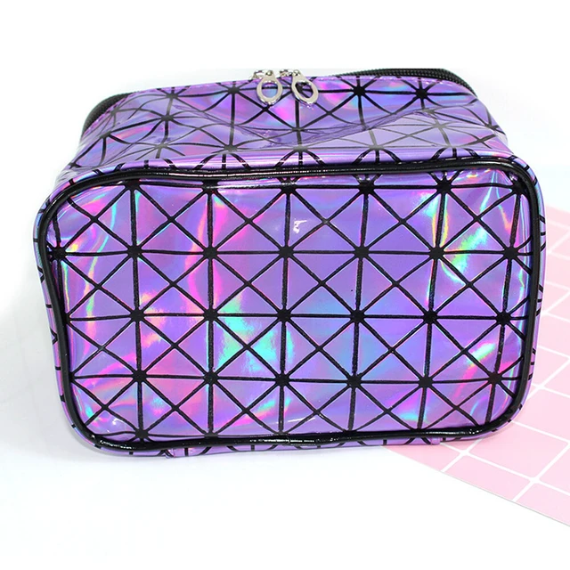 Alt view image 4 of 5 - US Holographic Portable Travel Cosmetic Makeup Bag PU Handy Toiletry Waterproof