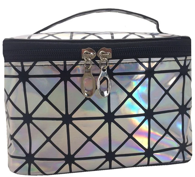 Main image of US Holographic Portable Travel Cosmetic Makeup Bag PU Handy Toiletry Waterproof