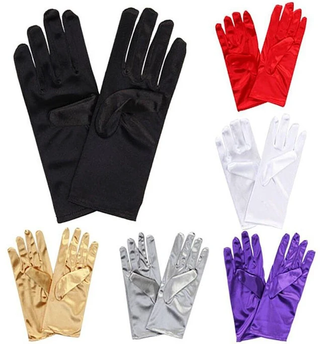 Alt view image 2 of 5 - US 1 Paris 8.66'' Wrist Gloves Smooth Satin Gown Opera Gloves Party Dress Prom BY-4-b sedingduanshoutao zise