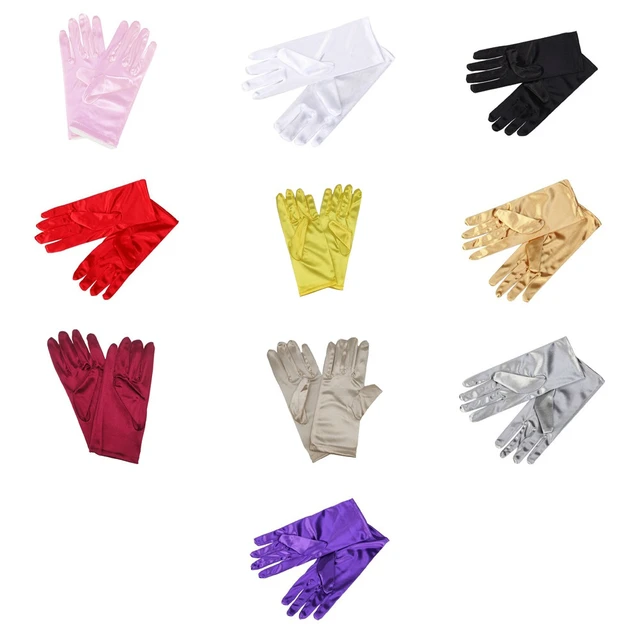 Alt view image 3 of 5 - US 1 Paris 8.66'' Wrist Gloves Smooth Satin Gown Opera Gloves Party Dress Prom BY-4-b sedingduanshoutao zise