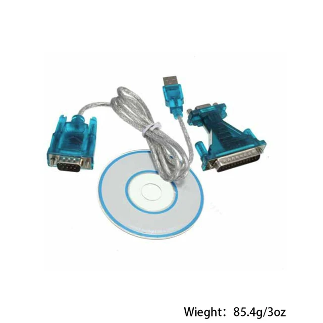 Alt view image 2 of 3 - US USB 2.0 To RS232 COM Port 9 Pin Serial DB25 DB9 Adapter Cable Converter