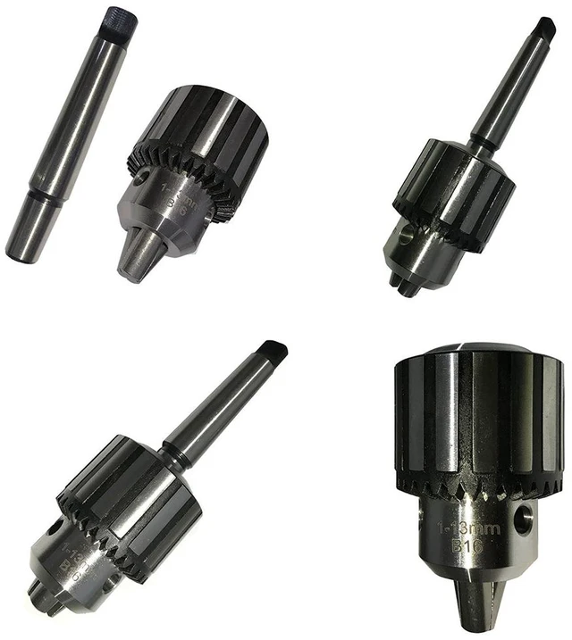Main image of US Woodworking 1/2 Inch Diameter Drill Chuck with 2 Morse Taper Mount Mini Metal