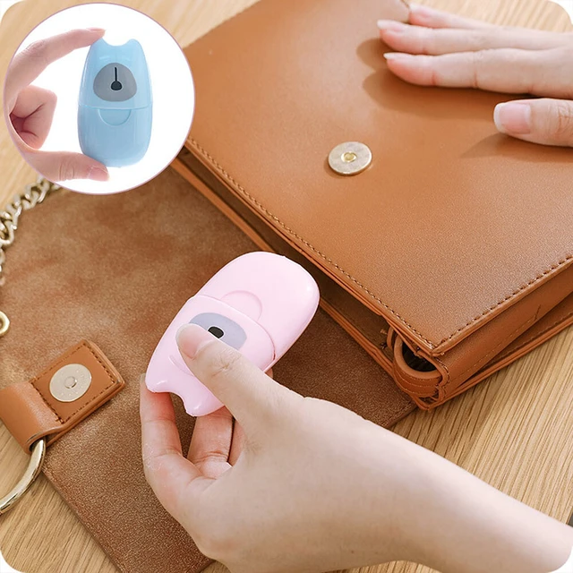 Alt view image 5 of 5 - US 50Pcs Disposable Travel Soap Portable Soap Paper Box Scented Slice Sheets BZ-3-bfeizaopian lvse 1ge