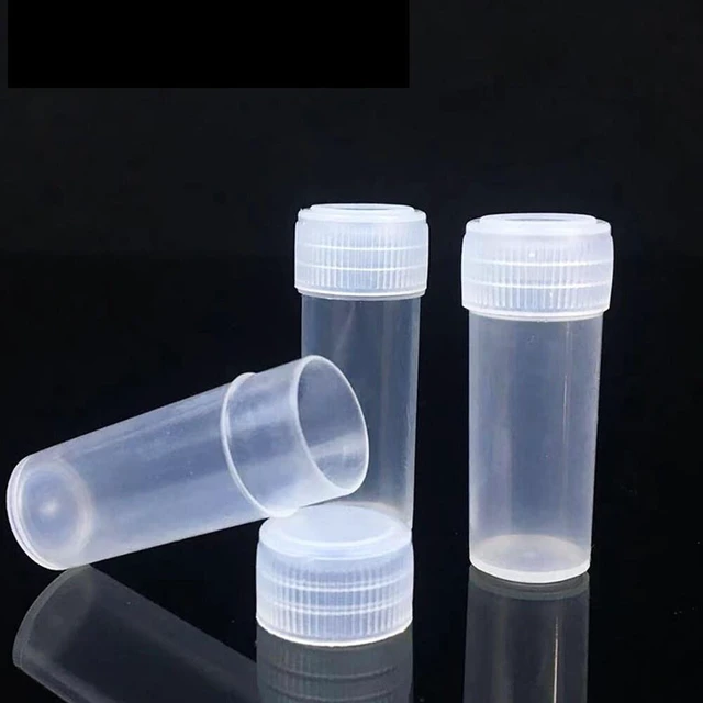 Alt view image 3 of 5 - US 100 Pack 5ML Sample Bottle Small Pill Plastic Container Empty Pill Bottle