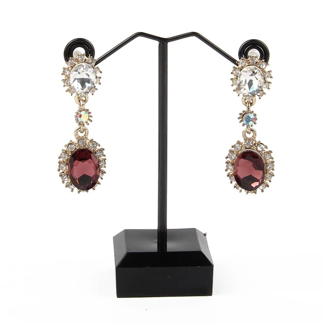 Alt view image 5 of 5 - US 3 Pcs Alloy Earrings Display T-Shape Stand Showcase Jewelry Organizer Holder