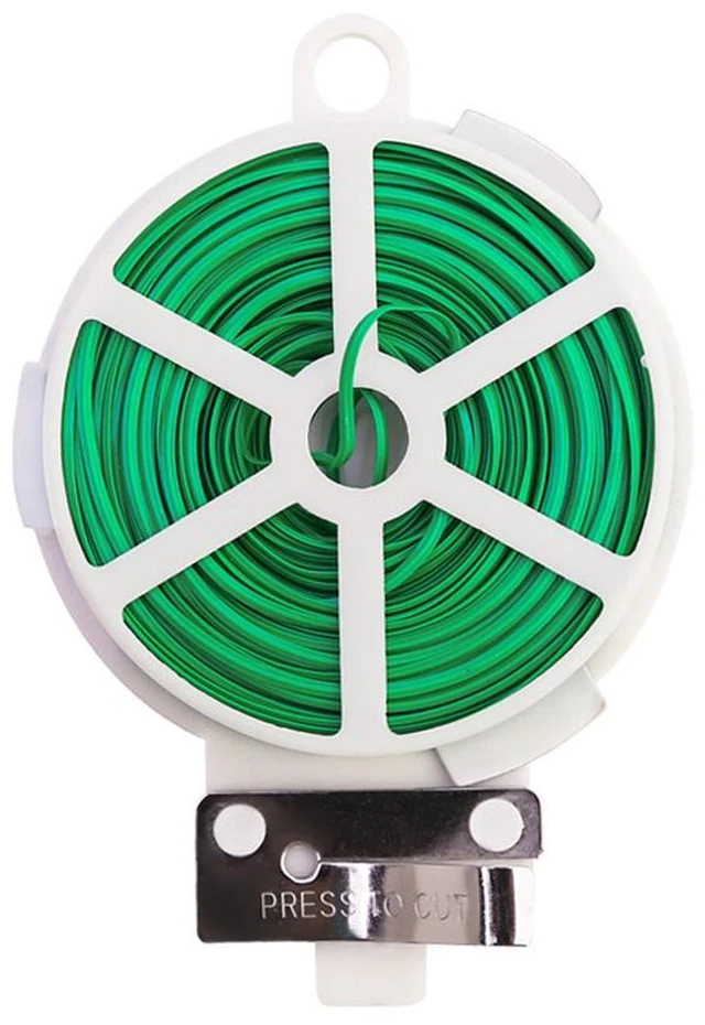 Main image of US 328FT 100M Kitchen Bag Gardening Plant Green Twist Tie Wire Roll With Cutter