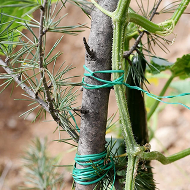 Alt view image 4 of 5 - US 328FT 100M Kitchen Bag Gardening Plant Green Twist Tie Wire Roll With Cutter