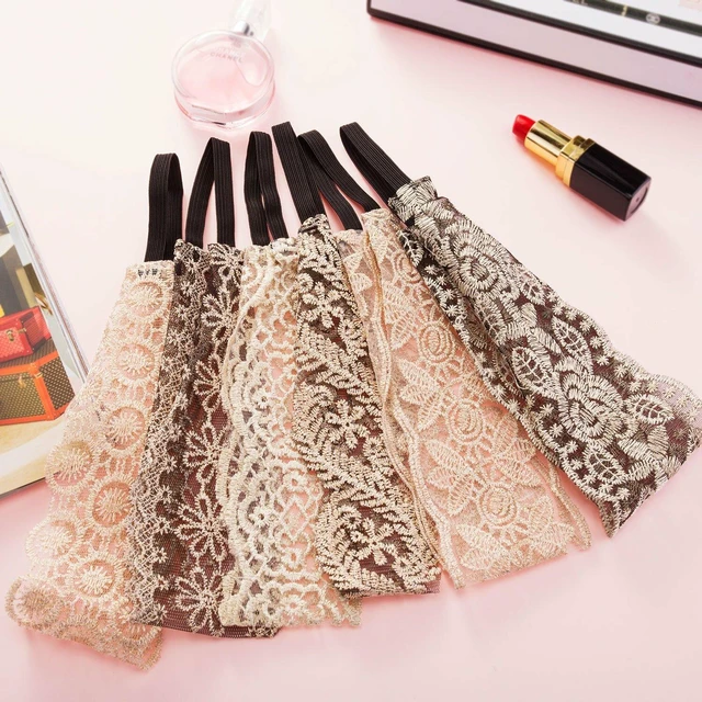 Alt view image 4 of 6 - US 7Pcs Women Lace Headband Stretch Hairband Elegant Wide Headwrap Turban