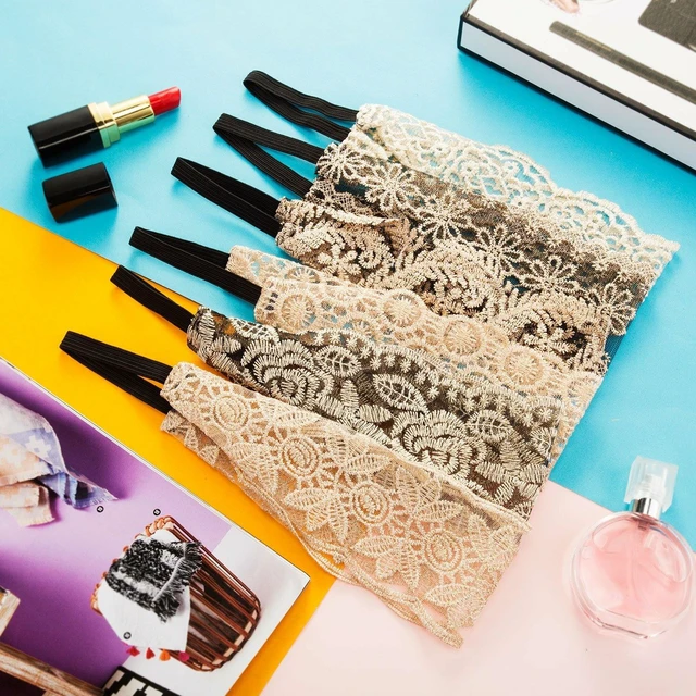 Alt view image 5 of 6 - US 7Pcs Women Lace Headband Stretch Hairband Elegant Wide Headwrap Turban