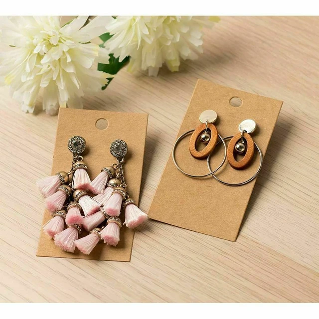 Alt view image 2 of 5 - US 200 Pack Earring Card Holder Black Earring Display Cards Ear Studs Jewelry CC-1-berhuanka 5x9cm 200ge mihuang
