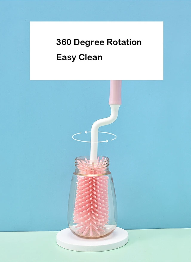 Alt view image 3 of 5 - US 3PCS Set Silicone Feeding Baby Bottle Nipple Straw Cleaning Brush 360 Degree