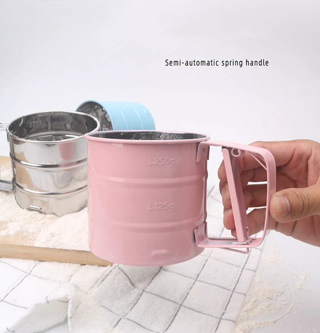 Alt view image 4 of 5 - US Stainless Steel Mesh Flour Icing Sugar Sifter Sieve Strainer Cup Baking Tool CE-1-bmianfenshaibei1ge lanse