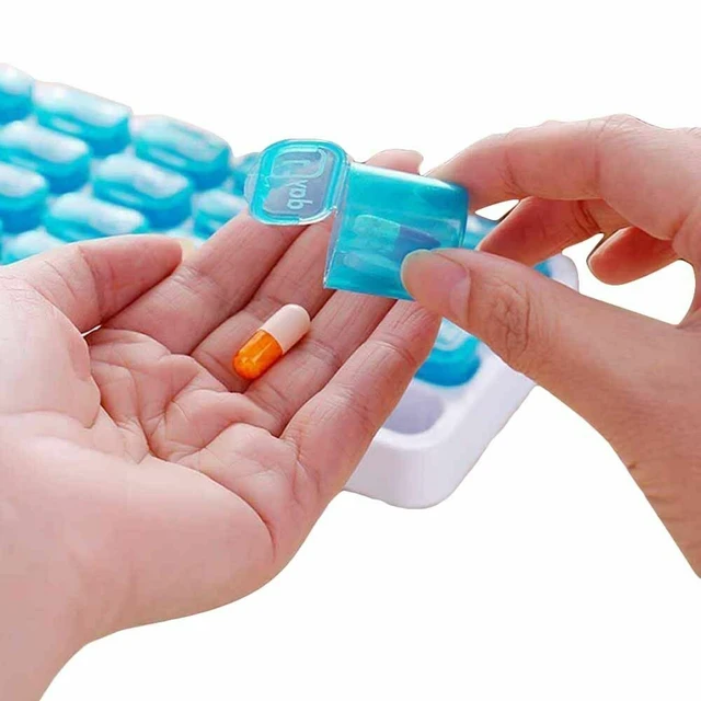 Alt view image 3 of 5 - US 31 Day Monthly Pill Organizer Medication Pod Compartment Planner Box Plastic