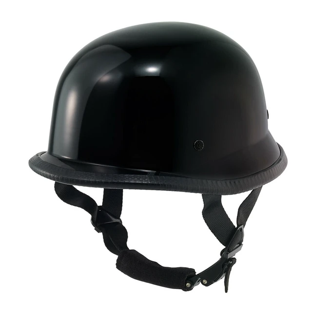 Alt view image 3 of 3 - US German Half Helmet Novelty Shiny Black Motorcycle Cruiser Biker S,M,L,XL,XXL