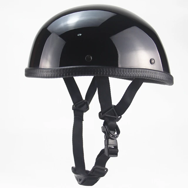 Alt view image 2 of 3 - US German Half Helmet Novelty Shiny Black Motorcycle Cruiser Biker S,M,L,XL,XXL